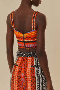 Top sans manches Myriad en lin - Orange