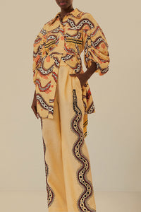 Pantalon Sand Time Snake en lin - Beige