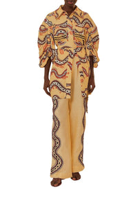 Pantalon Sand Time Snake en lin - Beige