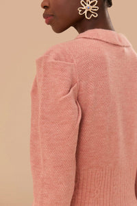 Cardigan à volants en maille - Rose