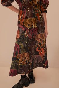 Jupe Eléphant en coton - Marron