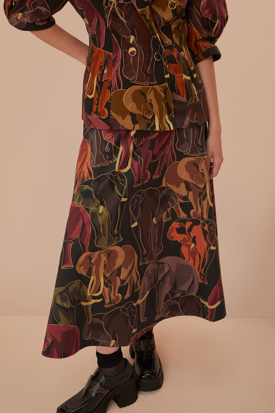Jupe Eléphant en coton - Marron