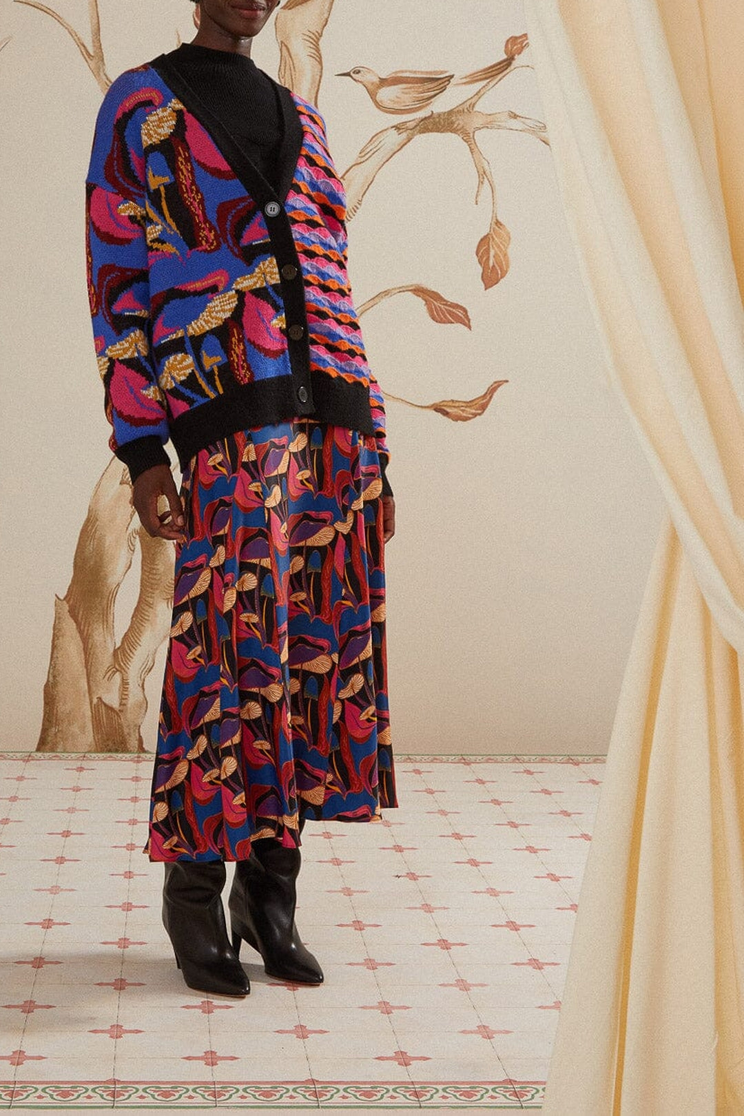 Cardigan Mushrooms en maille - Violet