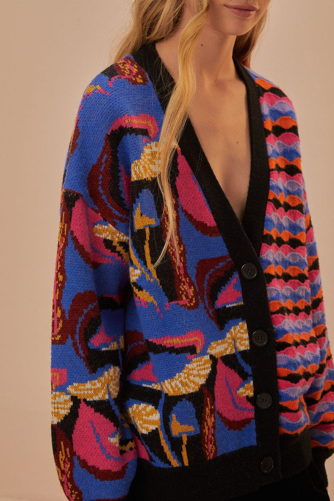 Cardigan Mushrooms en maille - Violet