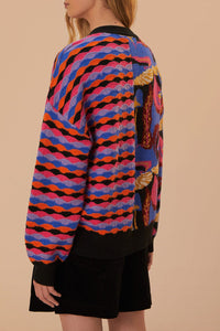 Cardigan Mushrooms en maille - Violet