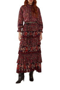 Blouse à manches longues Jardin Chelsea en coton - Bordeaux