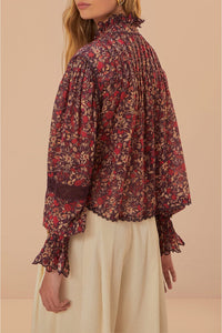 Blouse à manches longues Jardin Chelsea en coton - Bordeaux