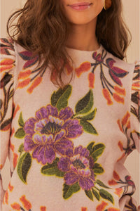 Pull Jardin d'hiver en laine et alpaga - Beige