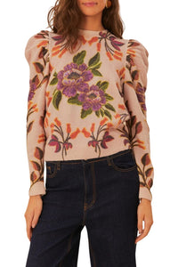 Pull Jardin d'hiver en laine et alpaga - Beige