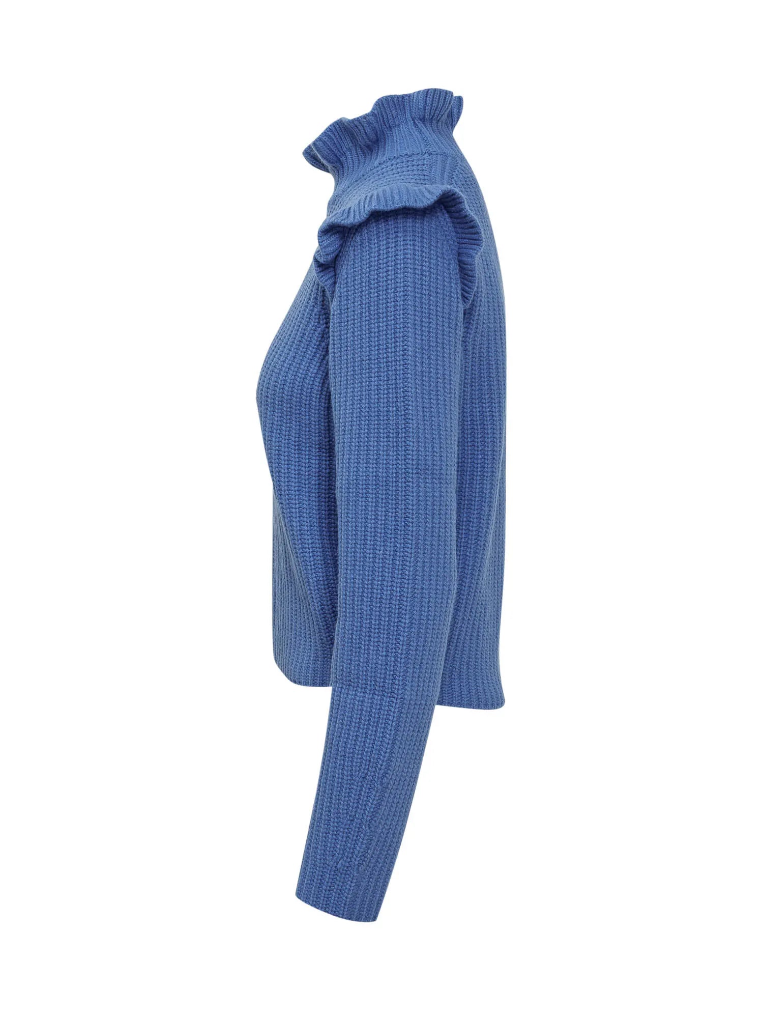 Pull volanté en laine - Night Cobalt