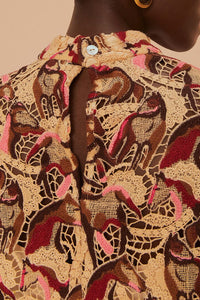 Blouse à motifs de chevaux - Beige