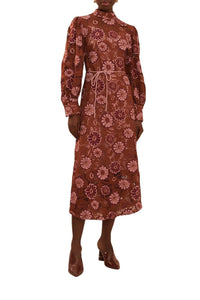 Robe midi Gigi Tapestry en dentelle - Bordeaux