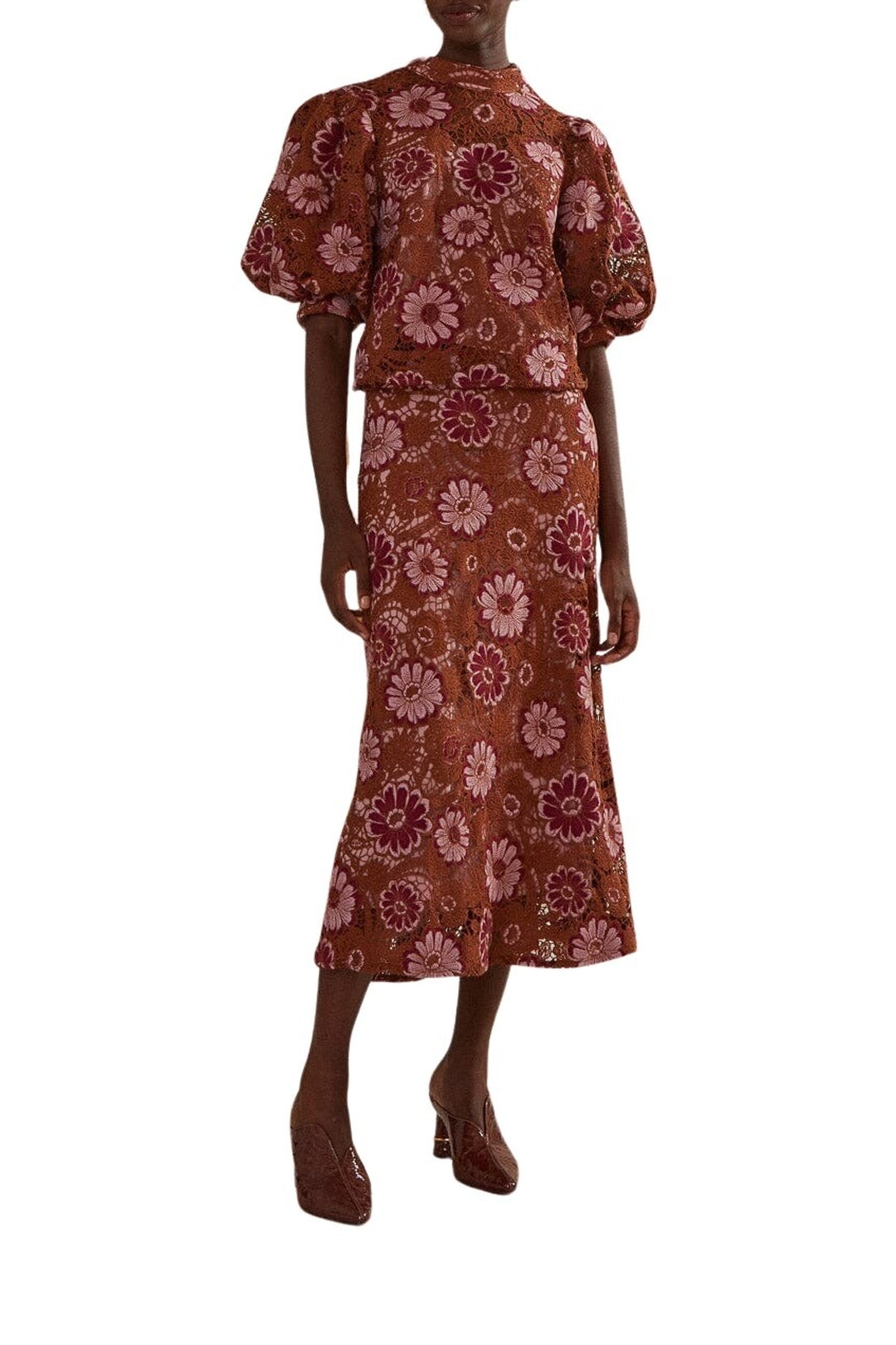 Blouse Gigi Tapestry en dentelle - Marron