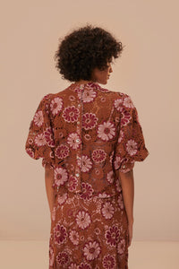 Blouse Gigi Tapestry en dentelle - Marron