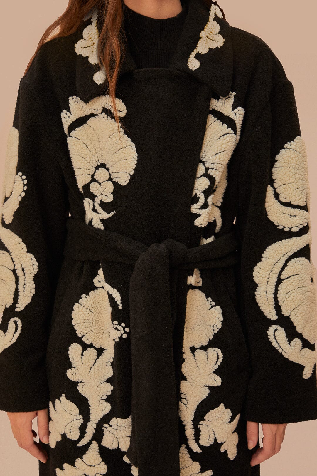 Manteau en polaire Helen en laine mélangée - Noir