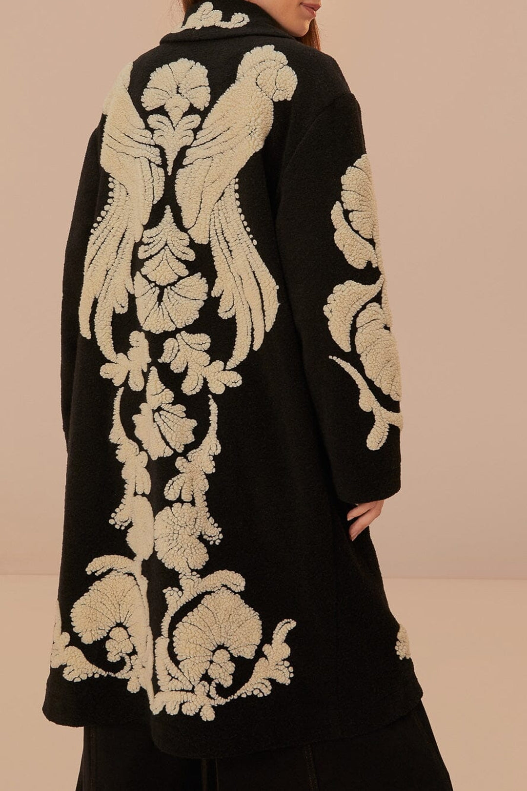 Manteau en polaire Helen en laine mélangée - Noir