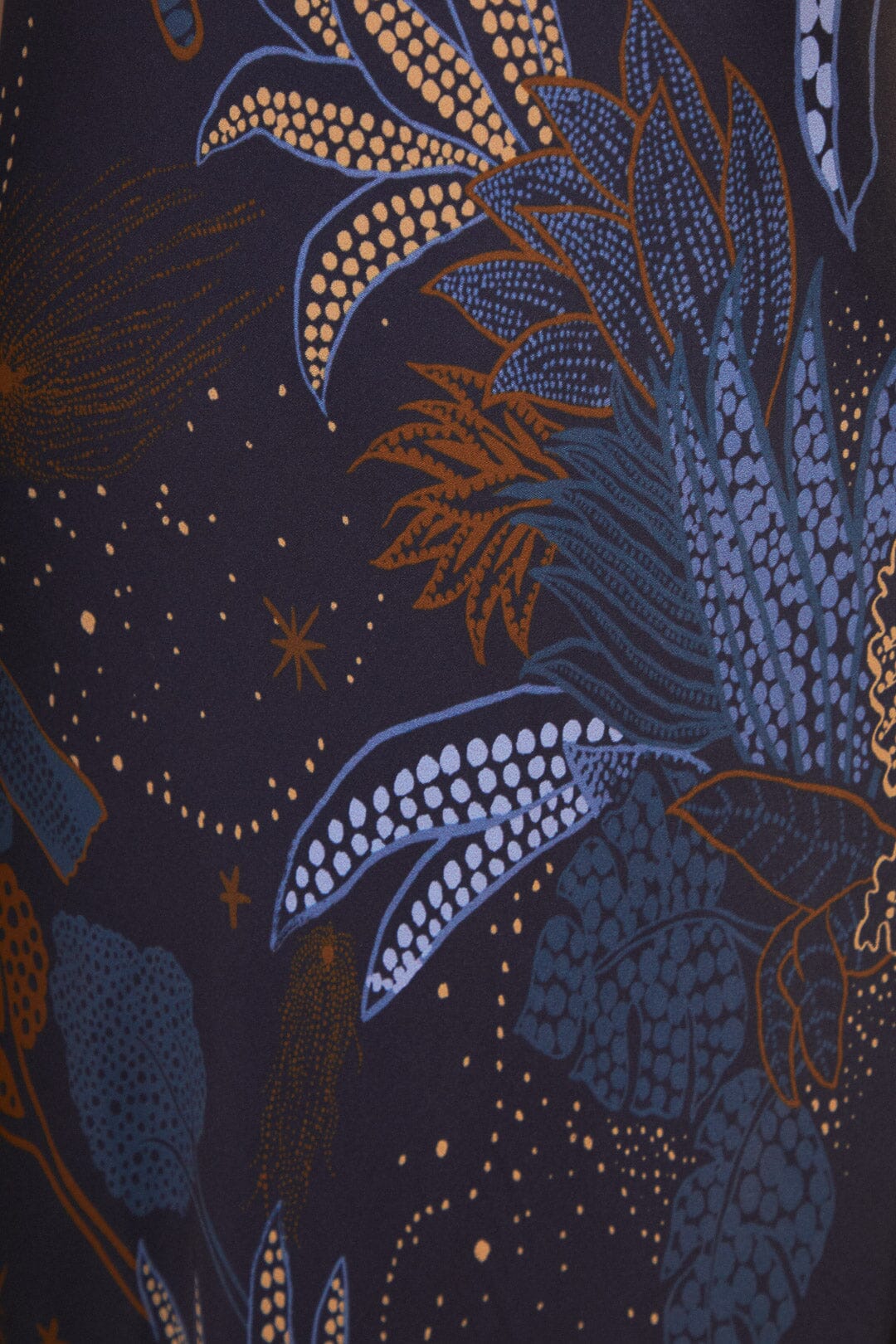 Robe longue nuisette à motif jungle - Bleu