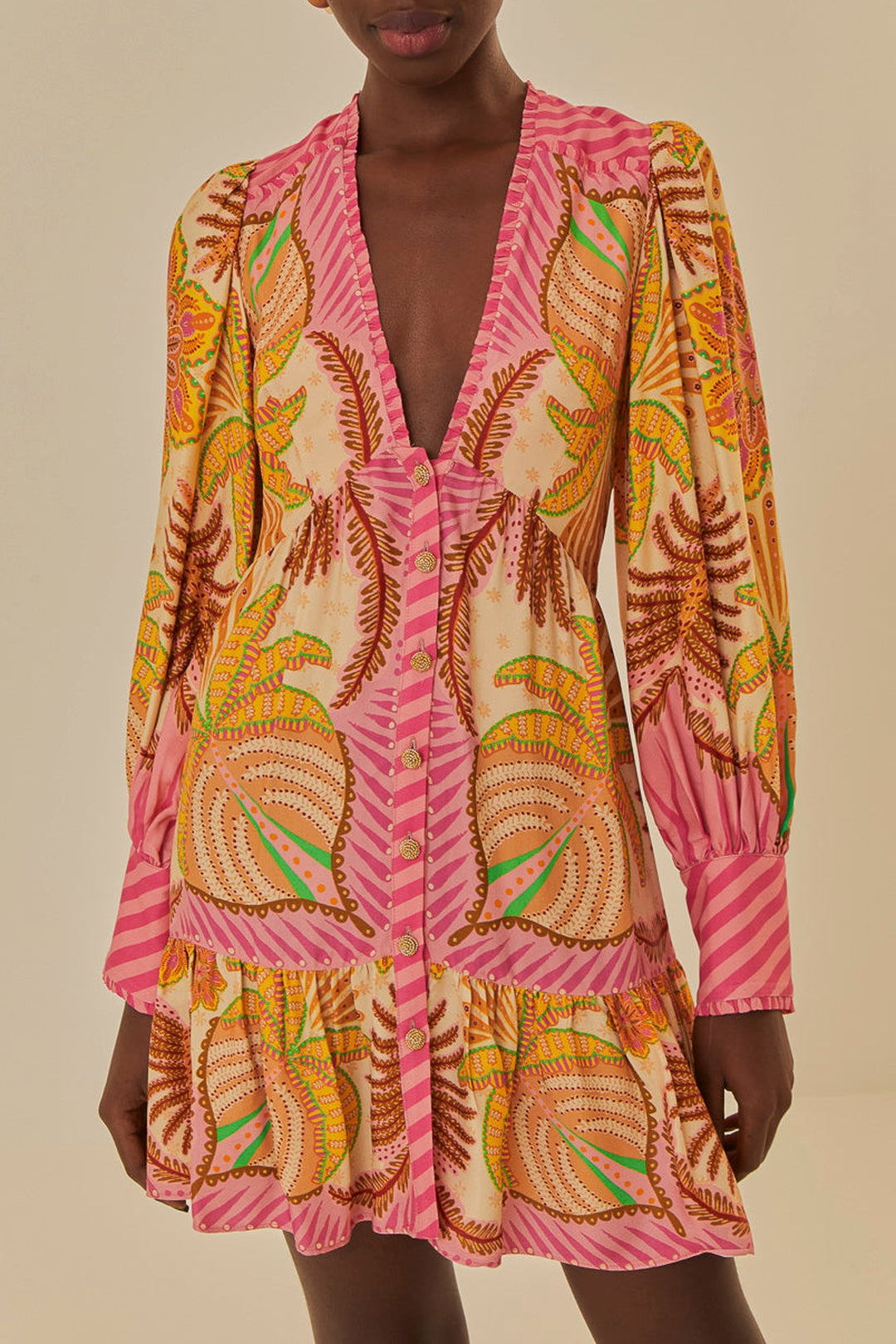 Robe courte Palm Scarf Sand - Orange