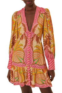 Robe courte Palm Scarf Sand - Orange