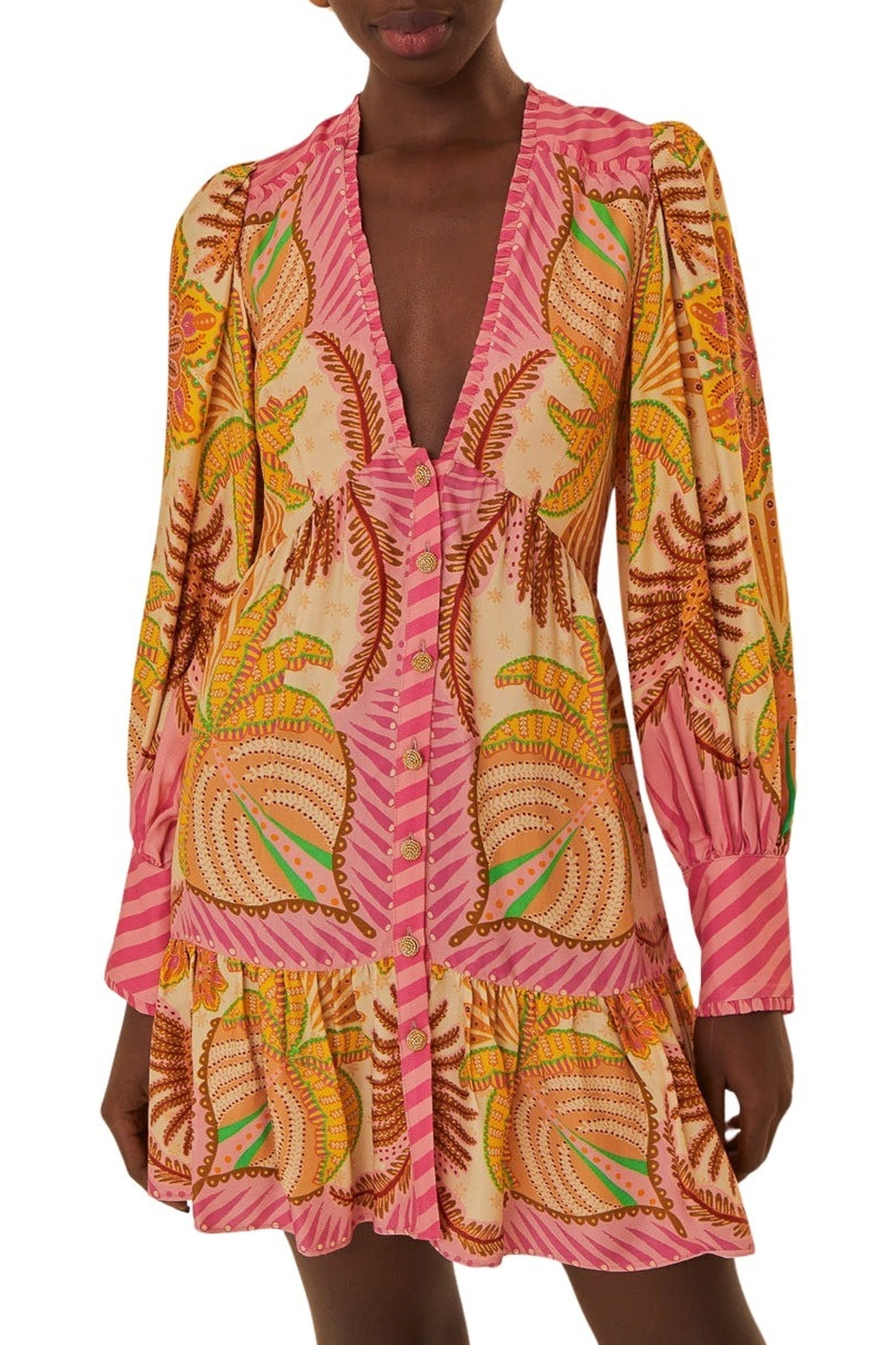Robe courte Palm Scarf Sand - Orange