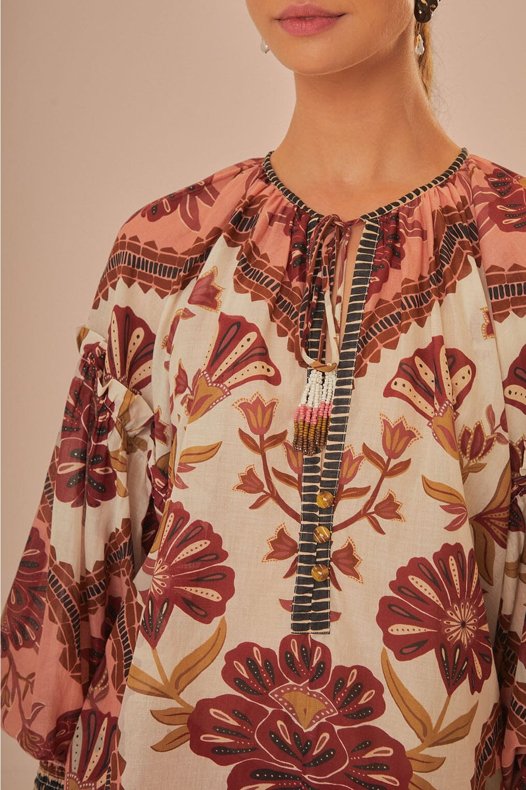 Blouse Riad en coton - Rose