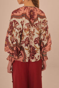 Blouse Riad en coton - Rose