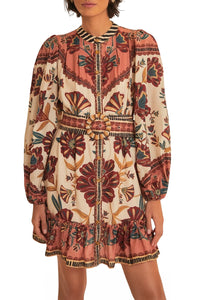 Robe courte Riad en coton - Rose