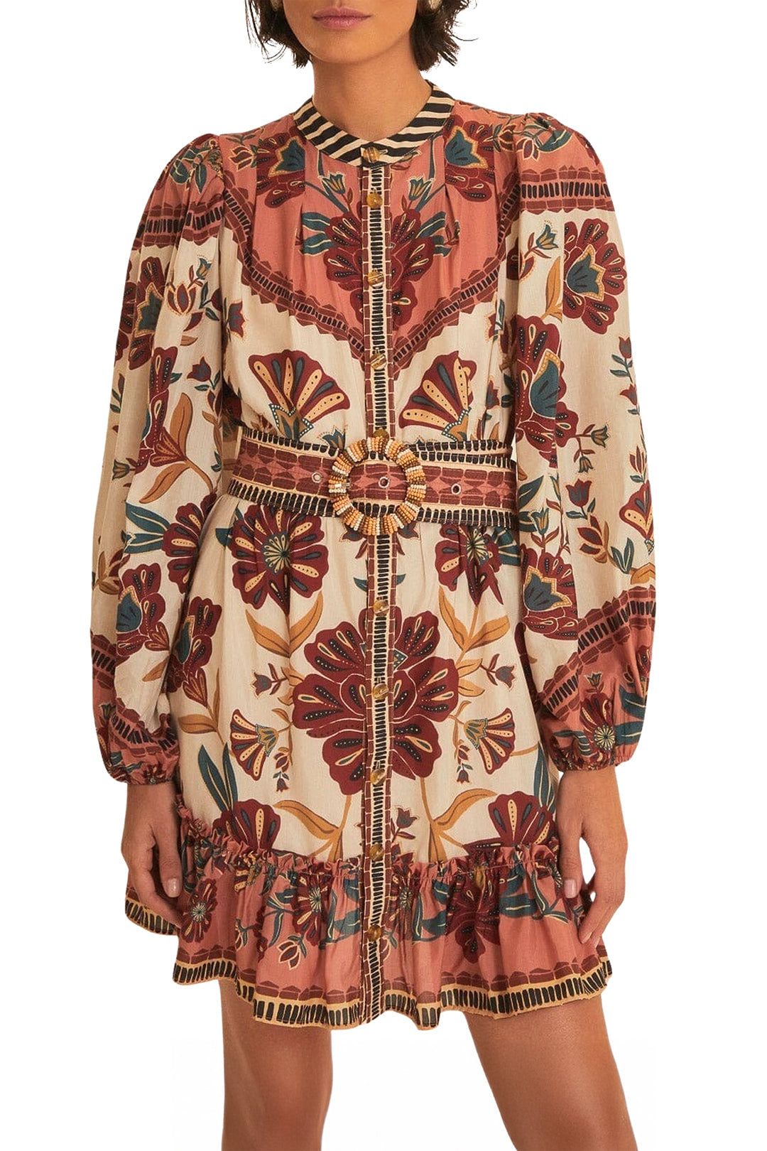 Robe courte Riad en coton - Rose