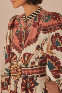 Robe courte Riad en coton - Rose