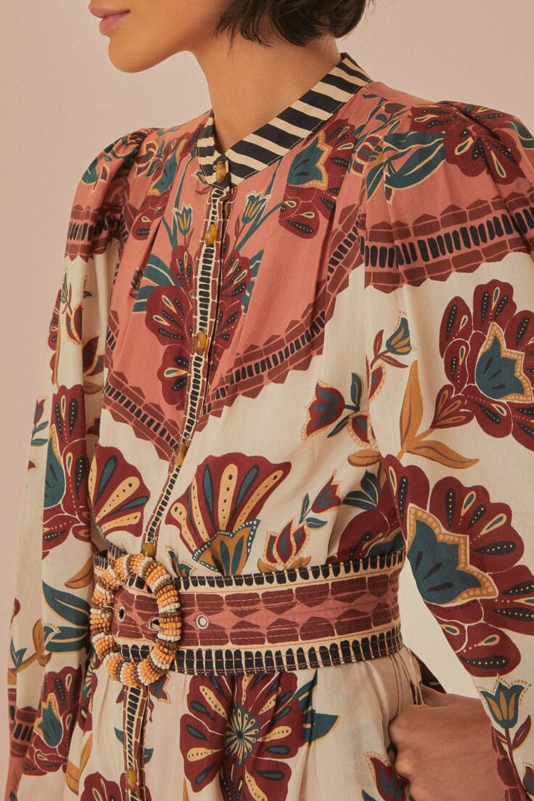 Robe courte Riad en coton - Rose
