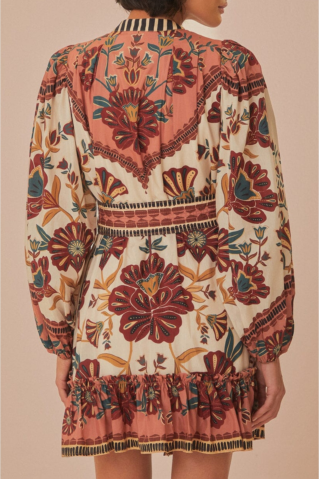 Robe courte Riad en coton - Rose