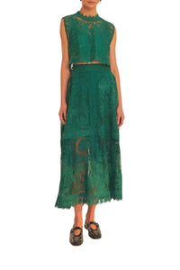 Top sans manches en dentelle - Vert