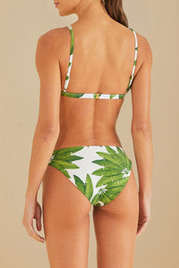 Bas de bikini taille basse Palm Fan - Vert