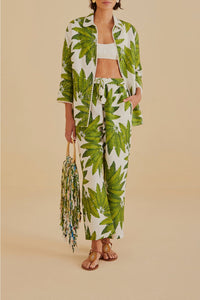 Chemise Palm Fan en lin - Vert