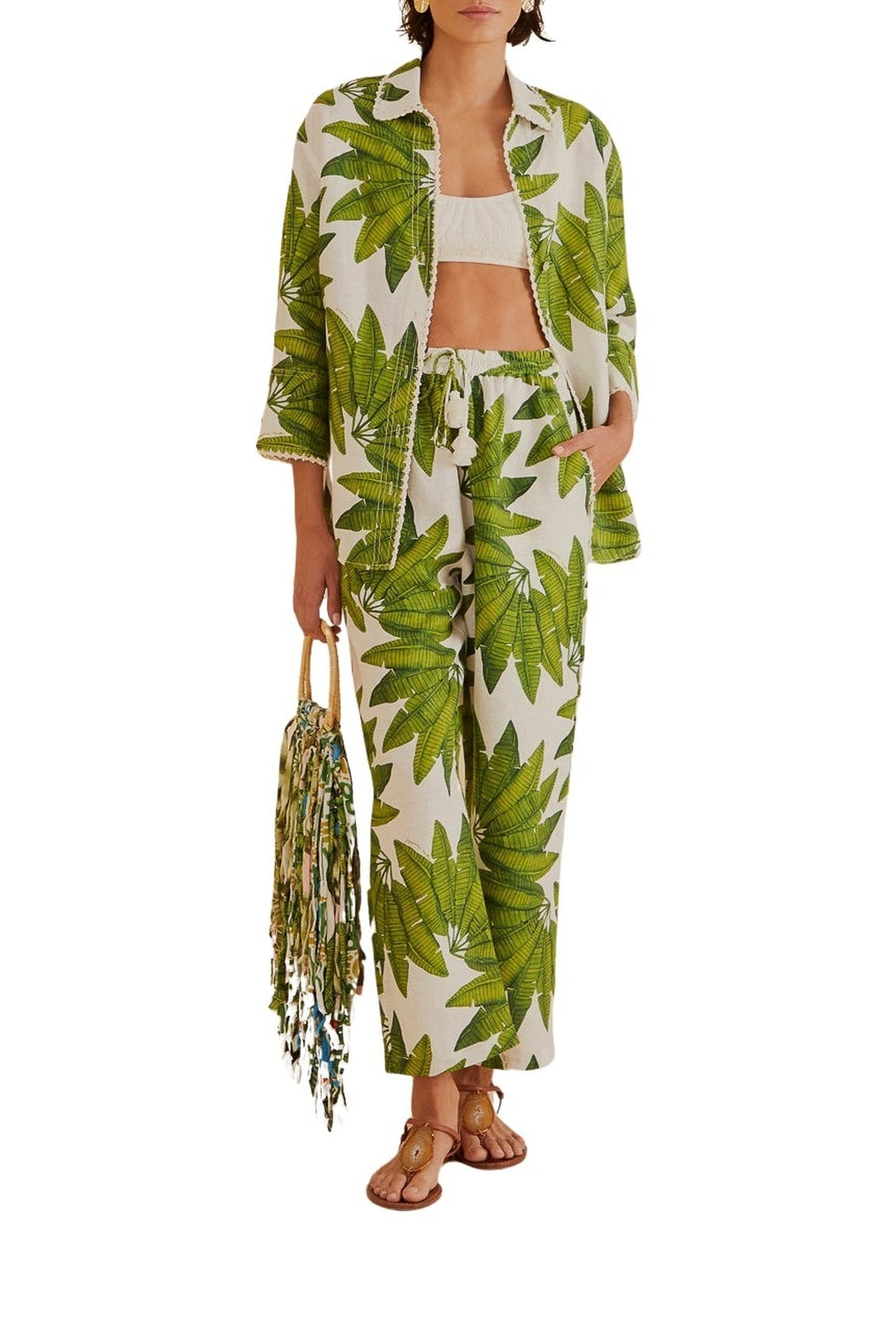 Chemise Palm Fan en lin - Vert