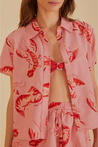Chemise Lobsters en lin - Rose