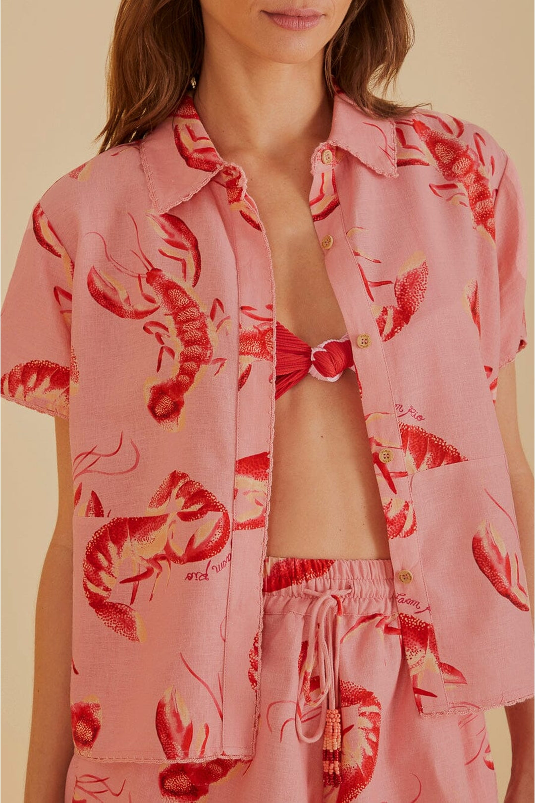 Chemise Lobsters en lin - Rose