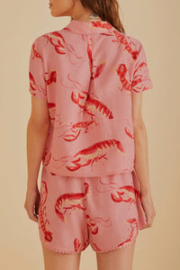 Chemise Lobsters en lin - Rose