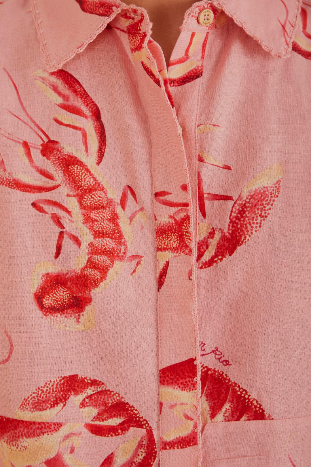 Chemise Lobsters en lin - Rose