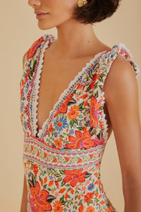Maillot de bain une pièce Bloom Garden - Orange