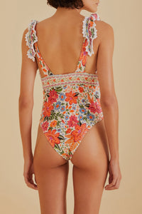 Maillot de bain une pièce Bloom Garden - Orange