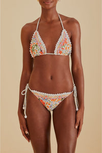 Haut de bikini triangle Bloom Garden - Blanc