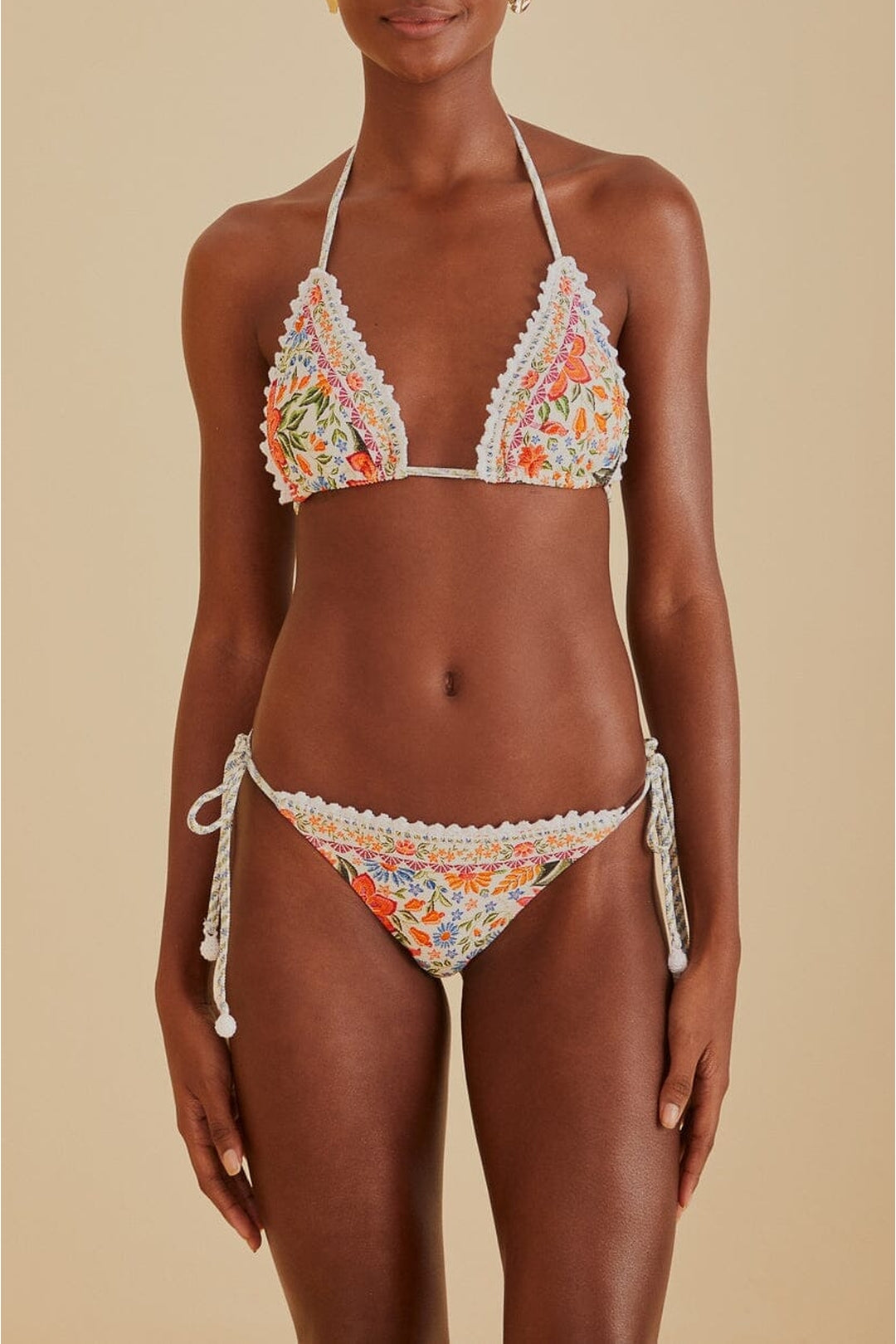 Haut de bikini triangle Bloom Garden - Blanc
