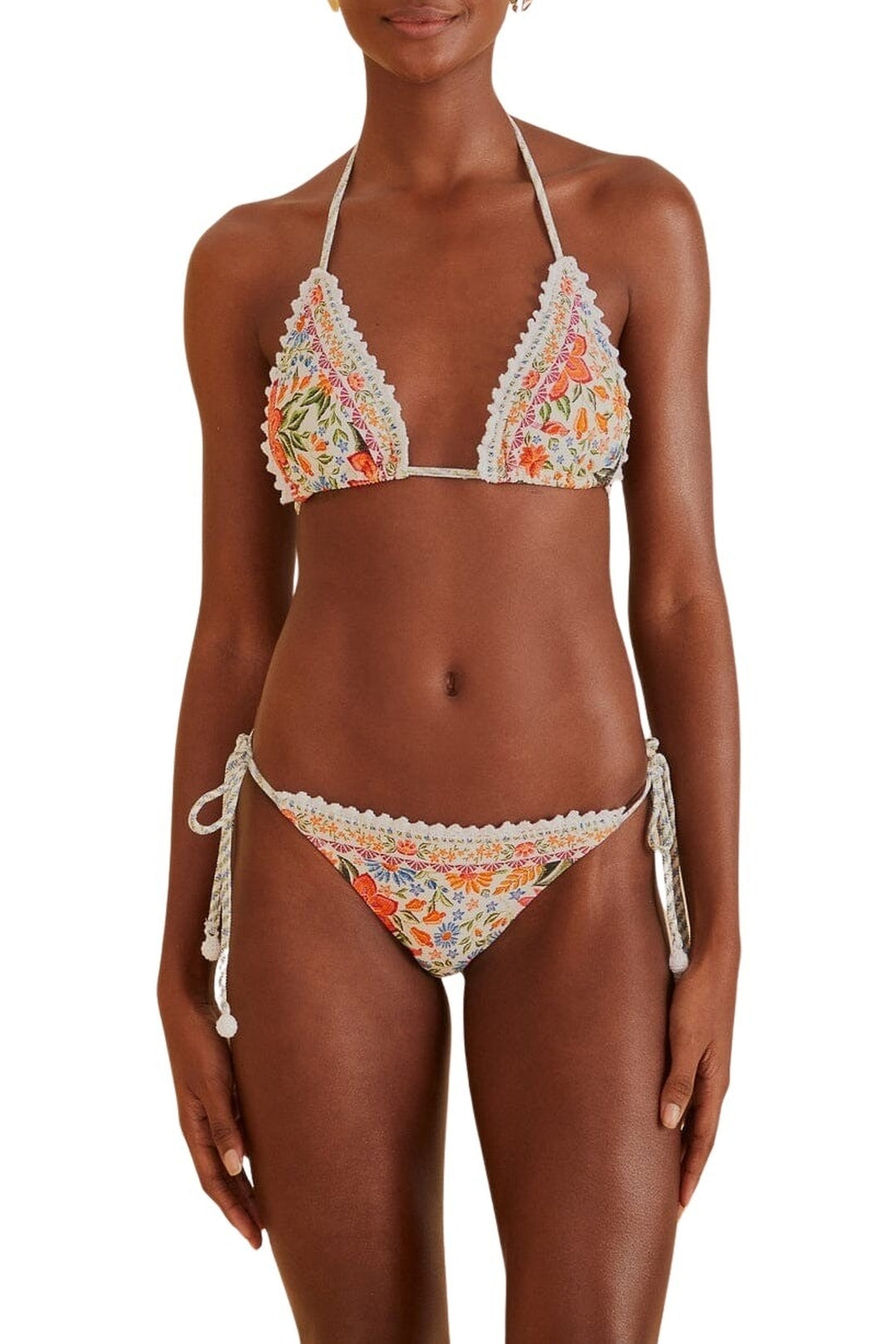 Haut de bikini triangle Bloom Garden - Blanc
