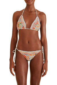 Bas de bikini à nouer Bloom Garden - Blanc