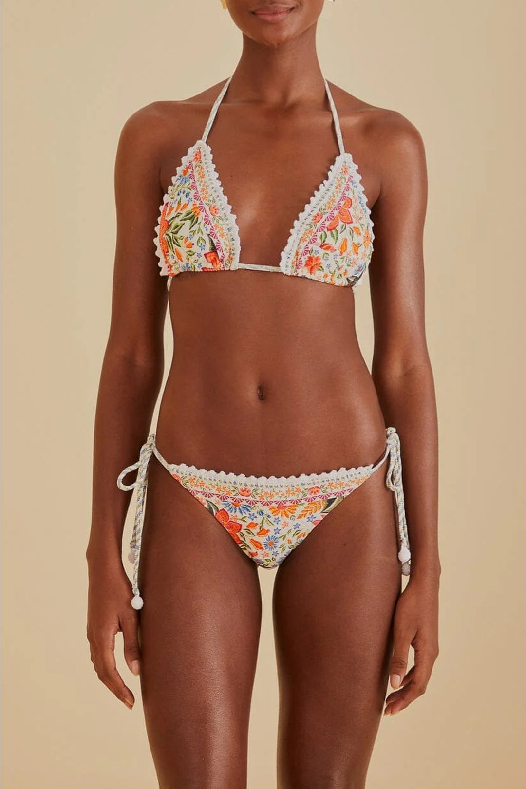 Bas de bikini à nouer Bloom Garden - Blanc