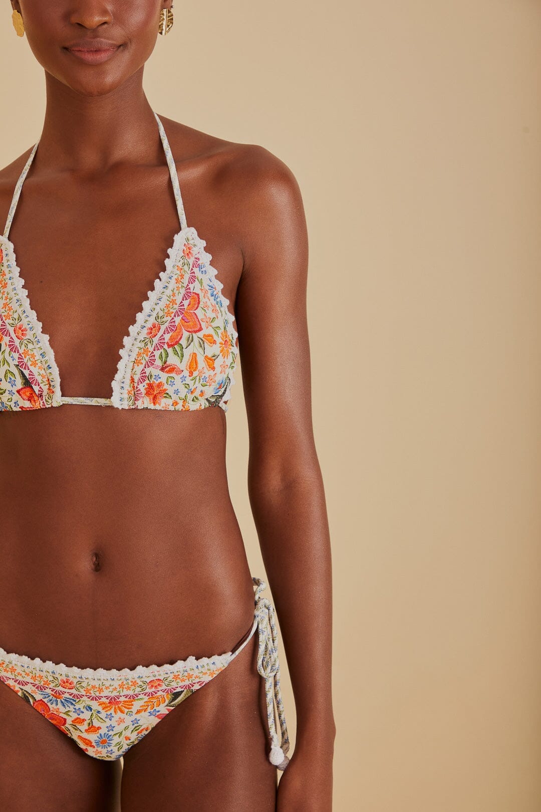 Bas de bikini à nouer Bloom Garden - Blanc