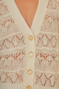 Cardigan texturée en maille - Blanc