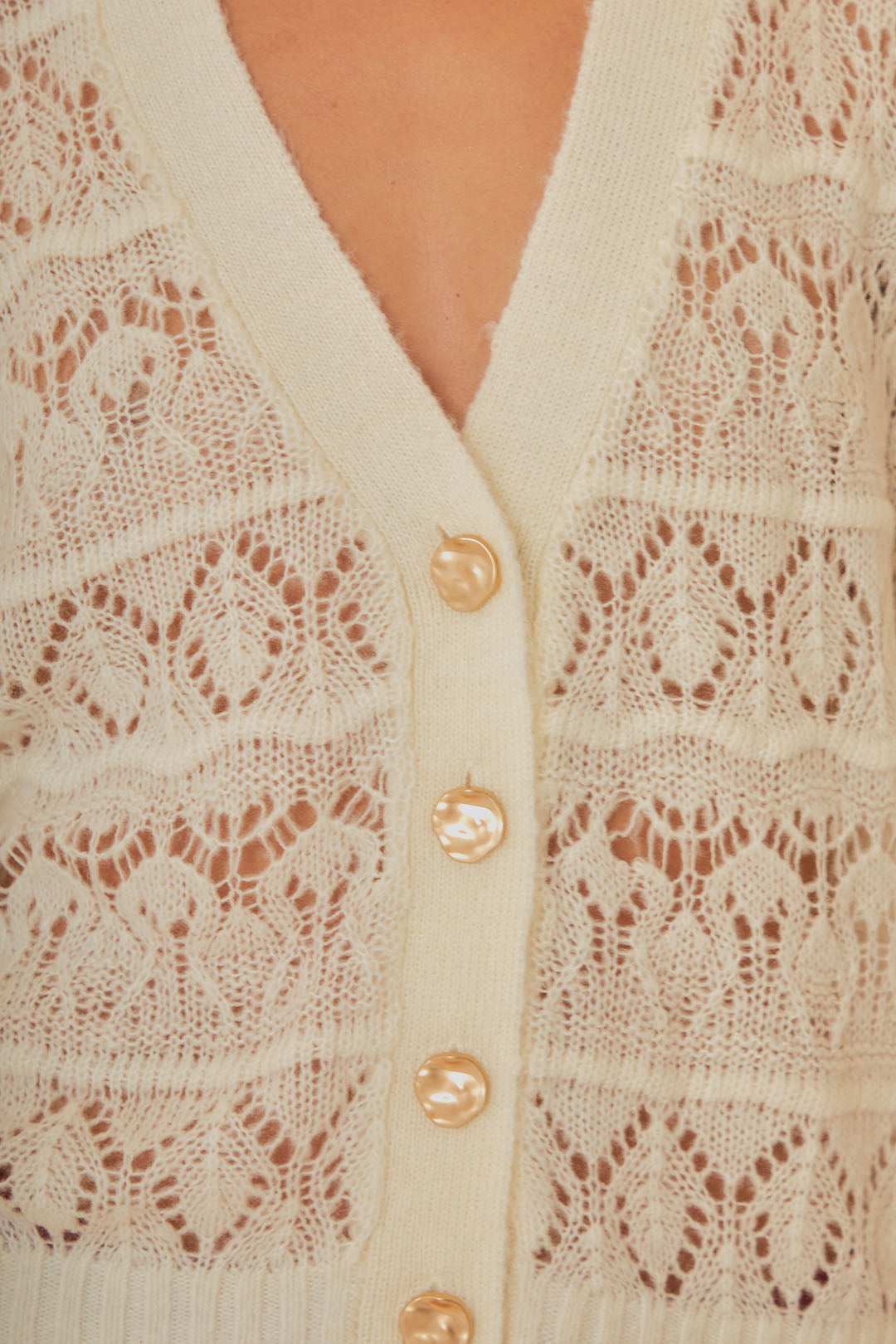 Cardigan texturée en maille - Blanc