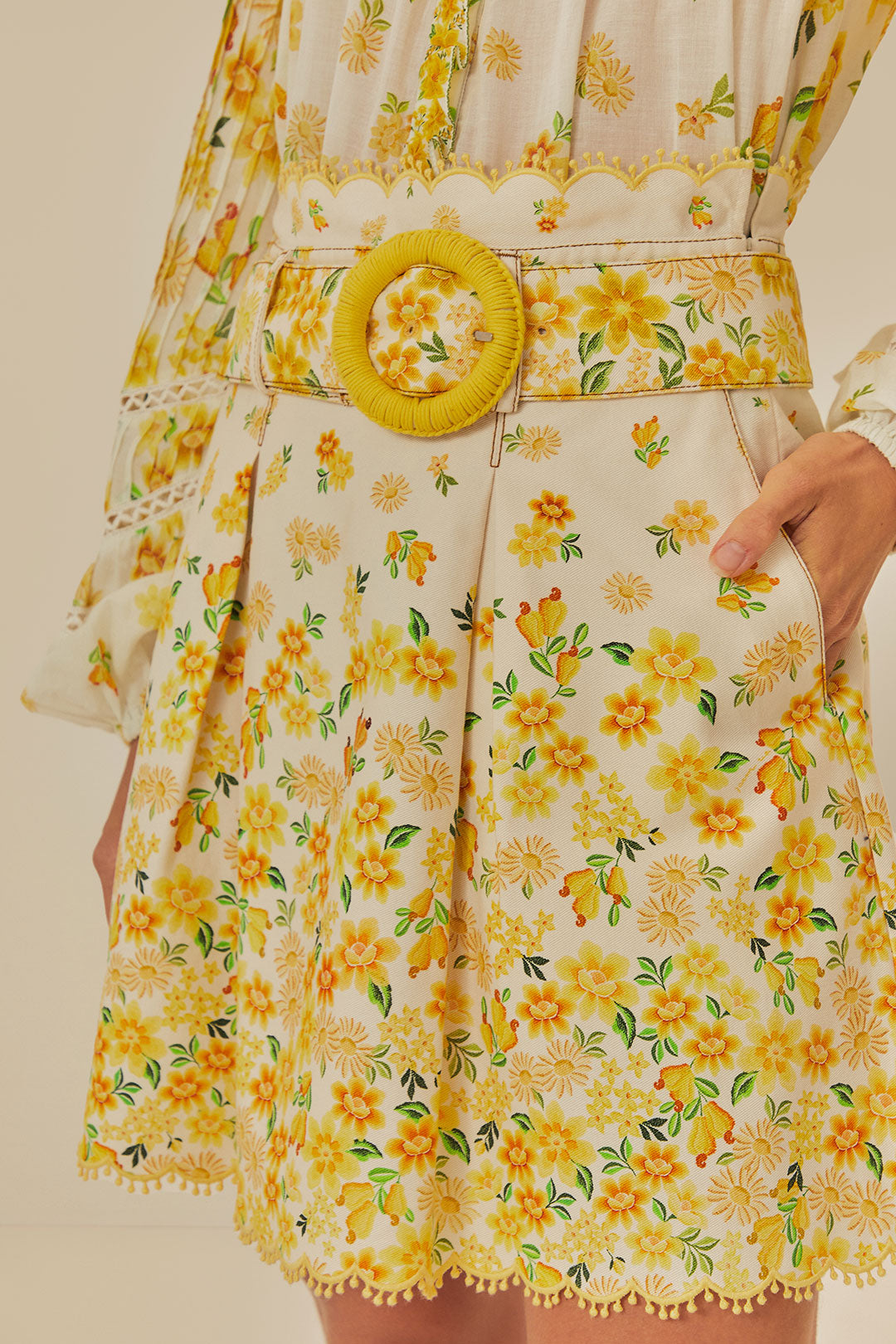 Mini jupe Azaleia en coton - Jaune